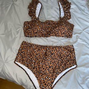 leopard high waisted bikini